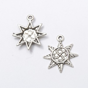 Médaillon étoile à huit branches tourbillonnant en alliage <span class=keywords><strong>de</strong></span> zinc, radiant, pour pompons <span class=keywords><strong>de</strong></span> journal nautique - Product Image 2