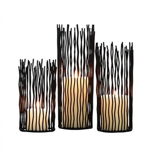 Hexagon Iron Wire Decorative <b>Candlestick</b> <b>Holder</b> Home Hotel Wedding Home Lighting black powde coated Candle <b>Holder</b> - Product Image 2