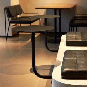 Commercial Restaurant Metal Furniture Wall Mounted Side <strong>Table</strong> Modern Black Iron Round Cafe Coffee <strong>Table</strong> - Product Image 6