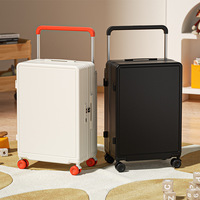 Ensemble de 3 valises trolley ABS pas cher avec porte-gobelet, port de chargement USB, serrure à combinaison TSA et roues multidirectionnelles pour voyages d'affaires