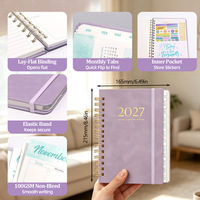 Agenda Semanal y Mensual 2027, Cuaderno Espiral de Tapa Dura Premium A5, 140 Páginas, Agenda con Anillas, Estampado en Relieve, El Mejor Regalo, Cuadernos