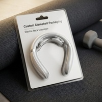 Boîte à clapet personnalisée pour l'électronique grand public, les masseurs, les outils de beauté, emballage en PET transparent avec carte de support
