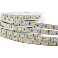 Lampu Strip LED RGB 5050 DC12V 24V 60LED/m 120LED/m 5M IP65 Tahan Air Fleksibel Warna Putih Hangat 5050 SMD
