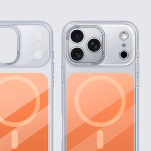 <span class=keywords><strong>Coque</strong></span> de téléphone en TPU anti-chute + Acrylique rigide + Cadre d'appareil photo en métal + Aimant, compatible avec la charge sans fil pour <span class=keywords><strong>iPhone</strong></span> 17 Pro Max - Product Image 1