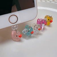 Breloques de canard Kawaii pour port de type C Bouchon anti-poussière universel en plastique pour iPhone pour Smartphones Samsung Port de charge de téléphone portable