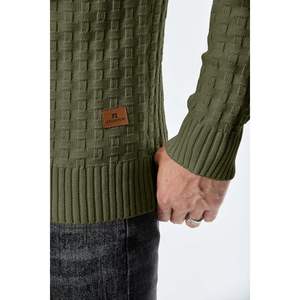 2025 hommes décontracté Slim Fit pull pull col châle avec bouton Texture couleur unie automne mode - Product Image 3