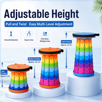 Tabouret pliable robuste et portable, tabouret réglable pour le camping, siège large, chaise pliante rétractable pour la pêche, le barbecue en plein air