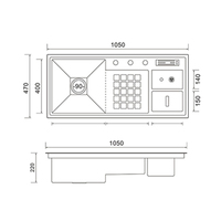 Évier de cuisine intelligent multifonctionnel en acier inoxydable portatif moderne de grande taille pour ferme commerciale CE