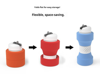 Bouteille d'eau de sport pliable en silicone en forme d'haltère 650 ml grande capacité