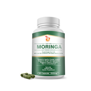 Capsules de Moringa à Marque Blanche pour la Gestion du Poids, Augmentation des Niveaux d'Énergie, Poudre de Feuilles de Moringa Naturelle à Base de Plantes - Product Image 1