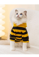 Sweat à capuche rayé pour animaux de compagnie, tenue de cosplay d'Halloween pour chiots et chatons, vêtements pour petits animaux, costume à capuche pour animaux de compagnie, vente chaude
