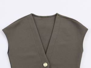 KAR & OT ZA 2025秋冬新品纽扣闭合直下摆，带弹力Midi连衣裙5584204 - Product Image 4