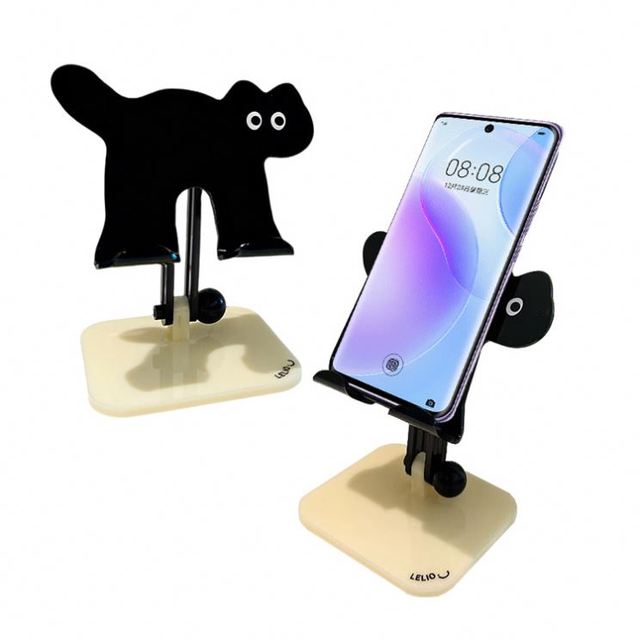 Acrylic Cute Cat Charging Port Access Tablet Multi-Purpose Phone Stand for Promotions