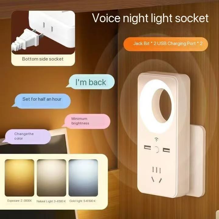 Luz Nocturna Inteligente con Control por Voz 904