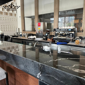 GOLDTOP Black Gold Diamond Quartzite Modern Polished Natural Stone Slab for Kitchen Countertop Villa Apartment Hotel - Product Image 1