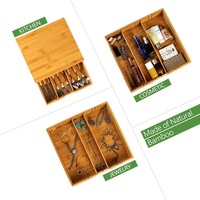 Boîte de rangement rectangulaire en bambou naturel, organisateur de fournitures de bureau multi-usages, conteneur de rangement pour tiroir de cuisine, logo personnalisé