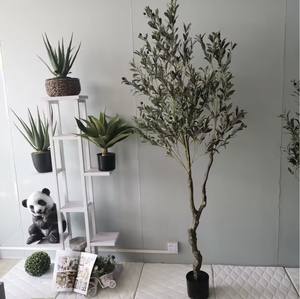 Olivier artificiel en plastique écologique de haute qualité, hauteur réglable, placement polyvalent pour la maison, l'hôtel - Product Image 1