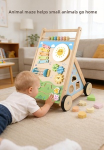 Carrello Montessori in Legno con Maniglia per Bambini, Giocattolo Educativo per Centro Attività, per Bambini dai 18 Mesi in Su - Product Image 4