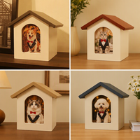 Urnes funéraires en bois en forme de maison pour animaux de compagnie, urnes de crémation pour cendres de chiens et chats, boîte commémorative pour animaux de compagnie avec espace pour photos