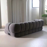 Zayshine - Juego de Sofás de Salón de 3 Plazas, Estilo Italiano Moderno y Lujoso, en Chenilla Gris, Sofá Modular en Forma de L de Terciopelo para Villa o Apartamento