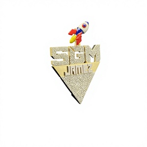 Pendentif personnalisé en or et argent glacé, bijoux hip-hop - Product Image 1