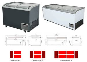 Meilleures ventes de congélateurs combinés en îlot, vitrine de grande capacité, <span class=keywords><strong>réfrigérateur</strong></span> commercial à porte vitrée pour les produits surgelés des épiceries - Product Image 3