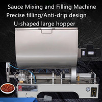 Machine de remplissage de mélange de sauce horizontale semi-automatique en forme de U pour les pâtes de crème au chocolat au beurre d'arachide au miel pour boisson