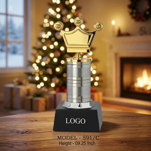 Trophée de luxe en métal moulé sous pression gravé au laser pour célébrer les réalisations, les championnats et le succès professionnel, idéal pour la promotion - Product Image 1
