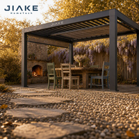 Pergola en aluminium Jiake Country 6063-T5 avec toit à lames motorisées pour usage résidentiel dans les jardins, patios, gazebos et pavillons.