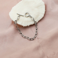 Bracelet chaîne cubaine tendance en acier inoxydable plaqué or et argent, bijou géométrique à maillons en T, idéal pour un cadeau