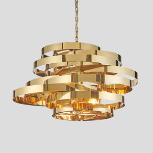 Anillos de pintura dorada brillante, lámpara colgante de araña de lujo, decoración moderna, luz colgante - Product Image 2