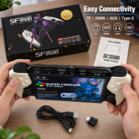 Console de jeu portable SF3500, écran IPS HD de 5 pouces, jeux rétro, double joystick, rechargeable, portable, pour enfants, adolescents, adultes, mise en miroir sur TV