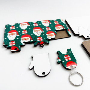 Cadeaux de bien-être <span class=keywords><strong>des</strong></span> employés pour le banquet du 100e jour du bébé, décoration de Noël grand format, avantages, supports de sublimation uniques, porte-clés en MDF - Product Image 4