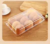 Boîte d'emballage pour gâteaux en plastique PET rectangulaire transparente jetable, boîte à pâtisserie en plastique à bulles pour desserts et biscuits