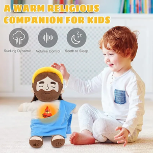 Nouvel Arrivage Lynmoe Peluche Jésus Apaisante en Coton Doux avec Son et Lumière, Anti-Stress, pour Enfants et Adultes, Noël - Product Image 4