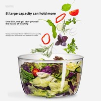 Nouveau déshydrateur de légumes en plastique, essoreuse à salade manuelle pour la maison, panier de drainage rotatif pour fruits et légumes