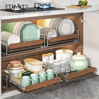 Égouttoir à vaisselle en acier inoxydable, panier de rangement pour comptoir, étagère pour armoire de cuisine, organisateur sous l'évier, accessoires