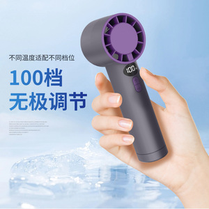 Ventilador portátil de alta velocidad con pantalla digital, sin aspas, recargable por USB, mini ventilador portátil para uso en exteriores. - Product Image 3