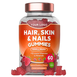 Gummies de beauté 3-en-1 à la biotine OEM, collagène, kératine, cheveux, peau, ongles - 60 gummies, complément vitaminique pour femmes enceintes, <span class=keywords><strong>2</strong></span> gummies par jour - Product Image 1