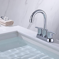 Grifo mezclador de lavabo cromado personalizado con 2 manijas, grifo de baño RV
