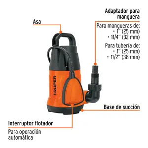 BOMBA SUMERGIBLE DE PLÁSTICO TRUPER, 1 HP PARA AGUA LIMPIA, MODELO BOX 1 - Product Image 2