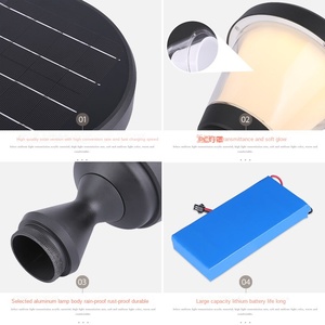 Fabbrica diretta lampada solare impermeabile illuminazione esterna Villa cortile Hotel cancello recinzione colonna <span class=keywords><strong>di</strong></span> piccole dimensioni IP65 giardino - Product Image 3