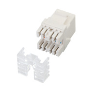 Jack Modular RJ45 Cat6 UTP 180 Derajat dengan Penahan Kabel T568A/B Bersertifikasi CE RoHS untuk Panel Patch Keystone Jack Dinding