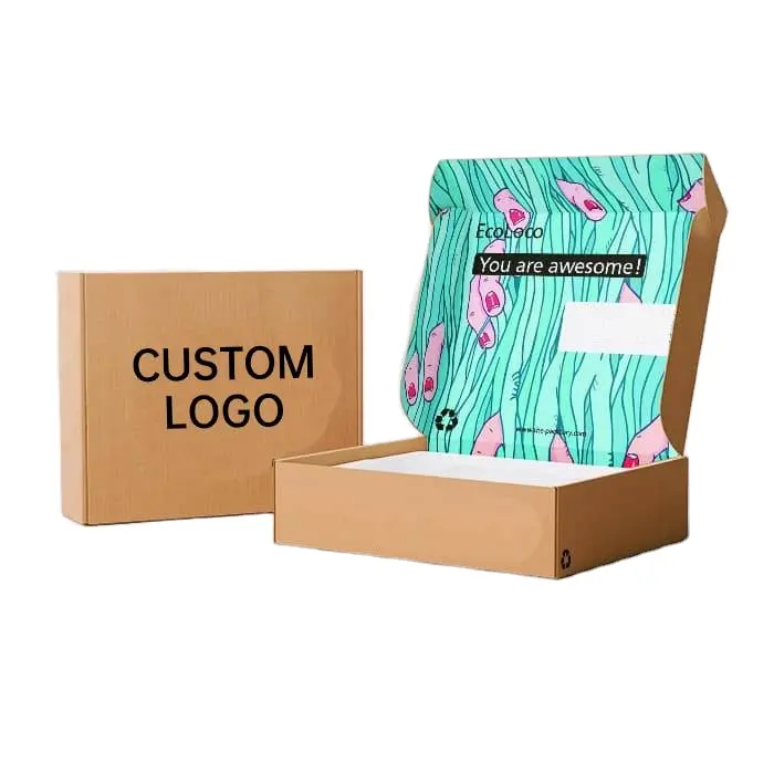 Boîte d'emballage personnalisée en carton ondulé, avec cannelures, pour expédition, Commerce électronique, cadeau