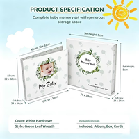 Journal de croissance pour bébé avec empreinte de pied, couverture rigide personnalisée de haute qualité, livre de souvenirs du premier anniversaire avec reliure spirale et boîte en carton estampée à chaud