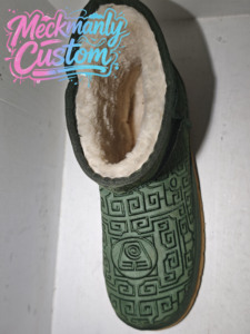 Bottes de neige à cheville brodées vertes personnalisées Meckmanly avec doublure en fourrure, chaudes pour l'hiver, unisexes, semelle extérieure en caoutchouc - Product Image 2