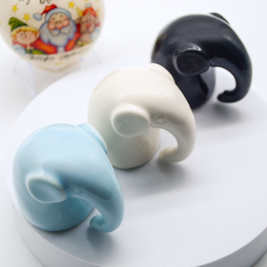 Elegant Good Luck <strong>Elephant</strong> Decor for Home, Small <strong>Ceramic</strong> <strong>Elephant</strong> Statue Figurine for Home Decor, Collection Ornament - White - Product Image 1