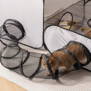 Corralito Plegable Portátil para Mascotas Pequeñas, de Tela Oxford Transpirable, con Túnel Perimetral - Product Image 5