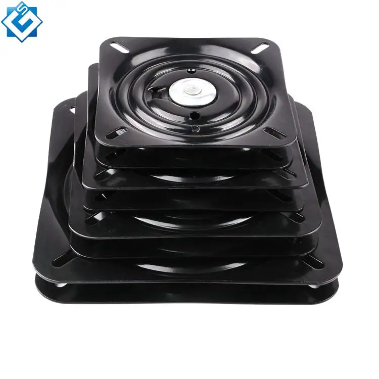 High Quality Lazy Susan Turntable 2.3 Thickness Black Square 6''7''8''10'' Bar Chair Auto Return Swivel tilted Mechanism