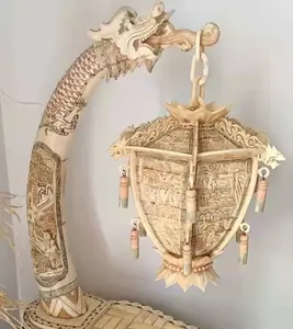 Bone Dragon Lamp Sculpture bone dragon lamp arts carving sculpture figurine statue